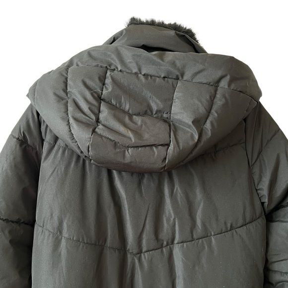 MARIKOO LONG PUFFER COAT S HOOD WARM ALL WEATHER CHIC BELOW KNEE FAUX FUR COMFY - Picture 5 of 12